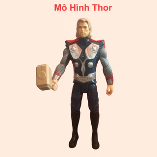 Mô hình Thor mô hình thần sấm Thor siêu nhân cao 27cm có đèn sáng đỏ cử động khớp