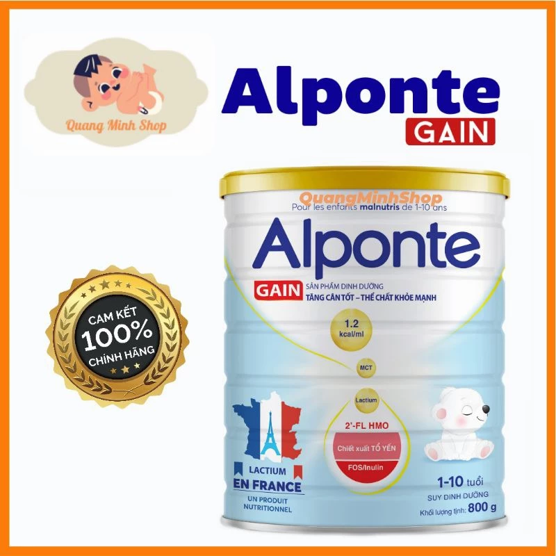 Sữa Bột Alponte Gain 0+ 1+ | Lon 800g | Tăng Cân Tốt,Thể Chất Khoẻ Mạnh | Chính Hãng Date 2025