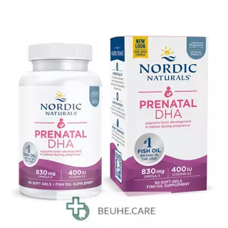 [Date 10/2025 - NHẬP KHẨU MỸ] Thực phẩm bổ sung Nordic Naturals Prenatal DHA 90 viên nang mềm