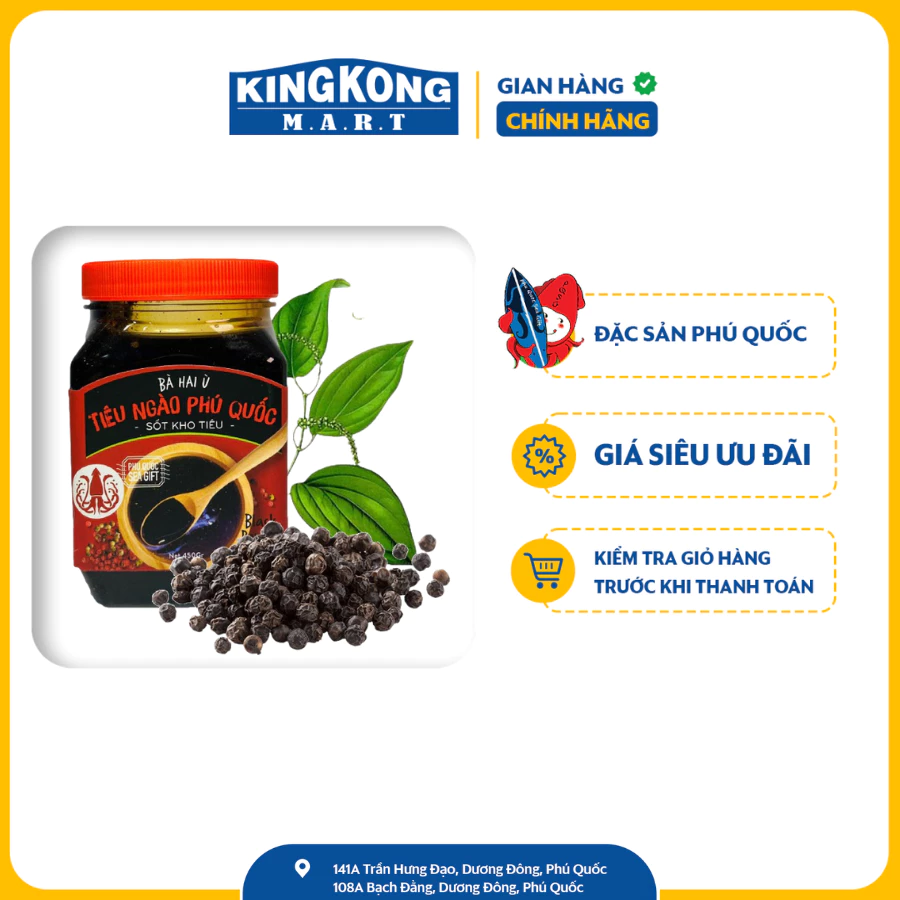 PQSG Tiêu ngào đường Bà Hai Ù 450g - Đặc sản Phú Quốc