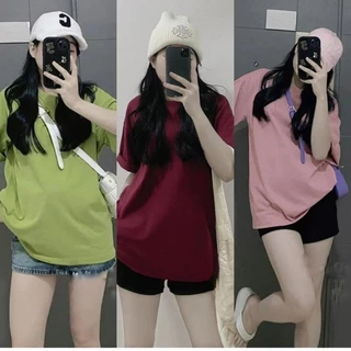 Áo Phông Trơn Cotton Khô 3158 Quảng Châu Tay Lỡ Nam Nữ Unisex