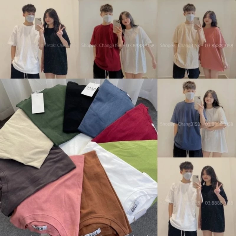 [ Rẻ Vô Địch ] Áo Phông Cotton Khô 3158 Túi Rip, Form Rộng Unisex Nam Nữ Mặc Được