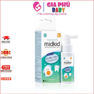 Xịt Chống Sâu Răng MIDKID Cho Bé Từ 1 Tuổi, An Toàn Nuốt Được.