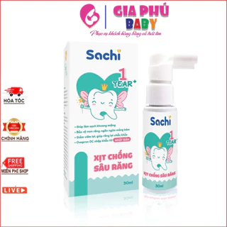 Xịt Chống Sâu Răng Cho Bé SACHI Ngăn Ngừa Mảng Bám Giảm Hôi Miệng, Mang Lại Hơi Thở Thơm Mát Chai 30ml