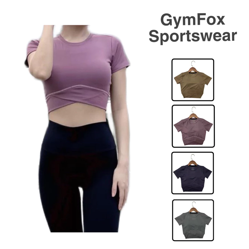 Áo Croptop Thể Thao Nữ Vạt Chéo Thời Trang, Gym, Aerobic, Chạy bộ,... GymFox