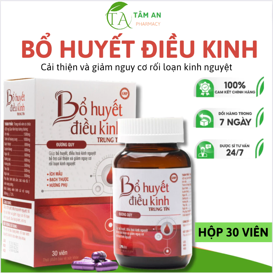 BỔ HUYẾT ĐIỀU KINH - BỒI BỔ KHÍ HUYẾT - ĐIỀU HÒA KINH NGUYỆT Lưu Thông Khí Huyết