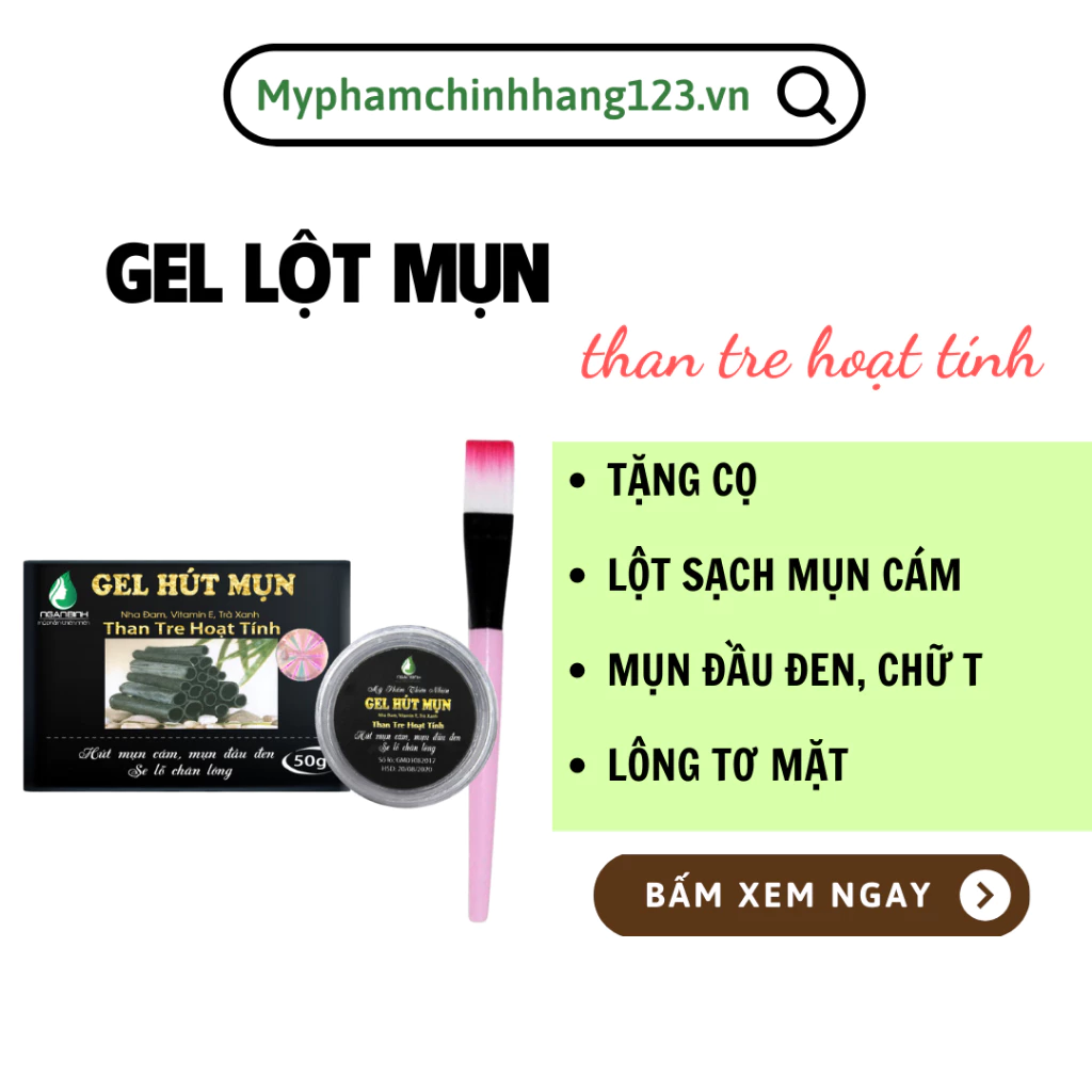 Gel Lột mụn than tre Ngân Bình chính hãng mẫu mới nhất, mặt nạ lột mụn