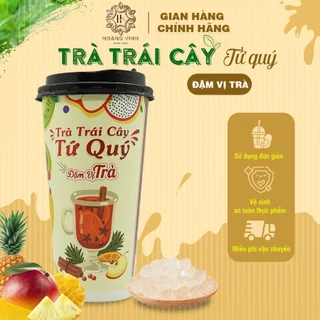 Trà trái cây TỨ QUÝ Hoàng Vinh 75g - Có trân châu | Đậm vị trà | Trà sữa ly HOÀNG VINH | FRUTTI ORGANIC