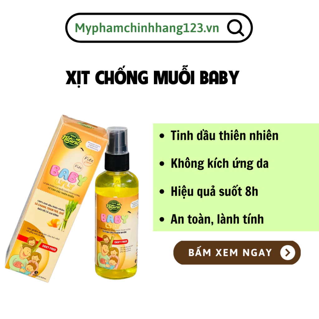 Xịt muỗi Baby Lyly cho bé, xua muỗi côn trùng đốt