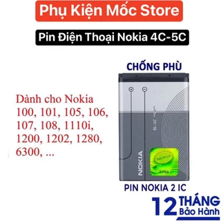 Pin Nokia 4C/5C Zin, hàng 2 IC chống phù (bảo hành 12 tháng) - Mốc Store