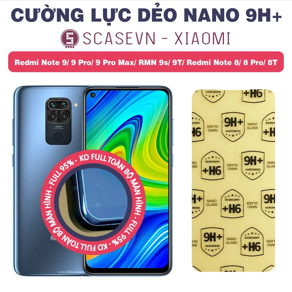 Cường Lực Dẻo Nano Trong Suốt Xiaomi Redmi Note 9/ 9 Pro/ 9 Pro Max/ RMN 9s/ 9T/ Redmi Note 8/ 8 Pro/ 8T