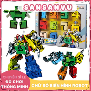 Đồ chơi Bộ chữ số biến hình robot cho bé - đồ chơi lắp ráp cho bé