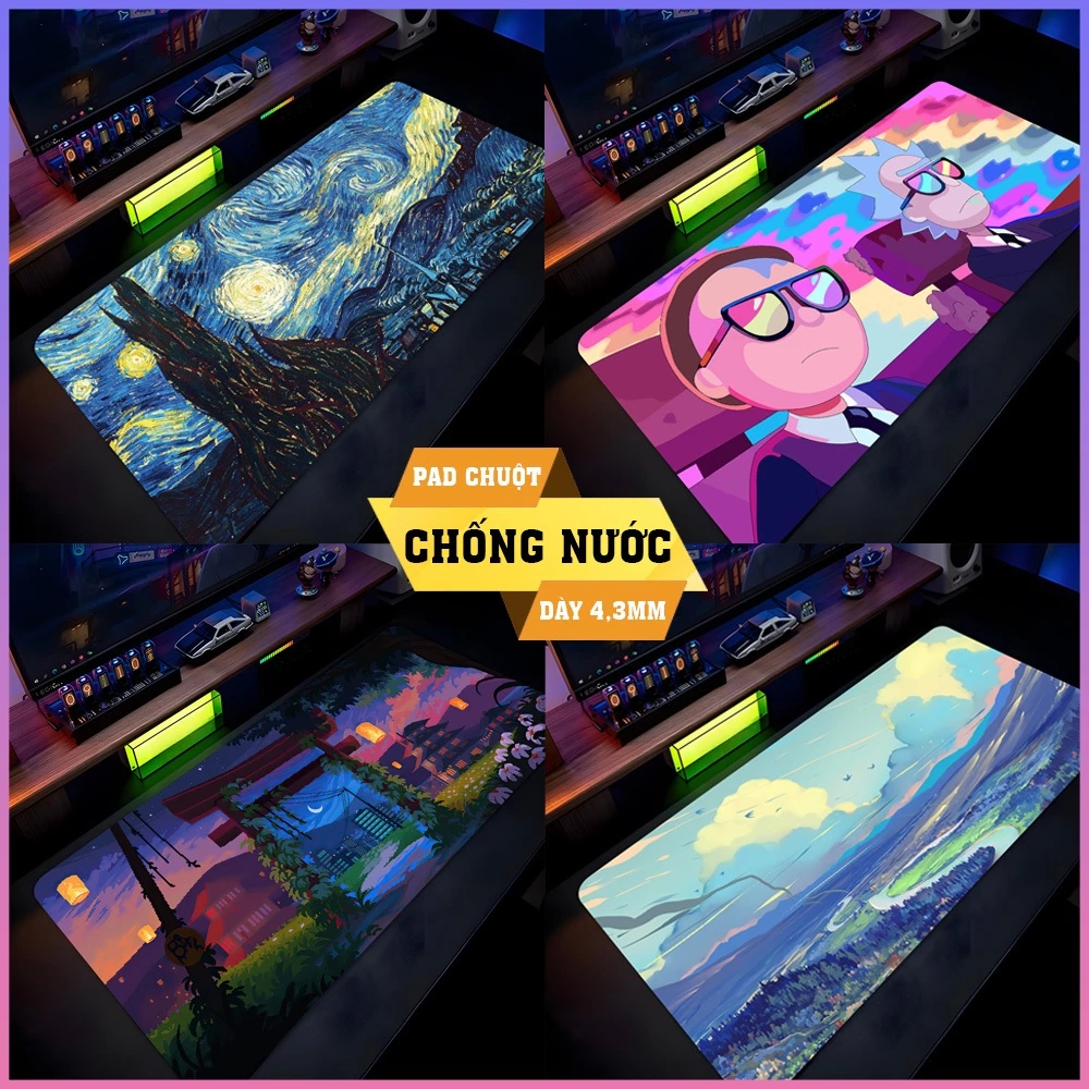 Lót chuột CHỐNG NƯỚC 80x30cm, 90x40cm bản Ultimate siêu dày 4,3mm lót chuột gaming chống trơn trượt