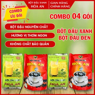 Combo Ưu Đãi 04 Gói Bột Xanh Hoa An Và Bột Đậu Đen Hoà An