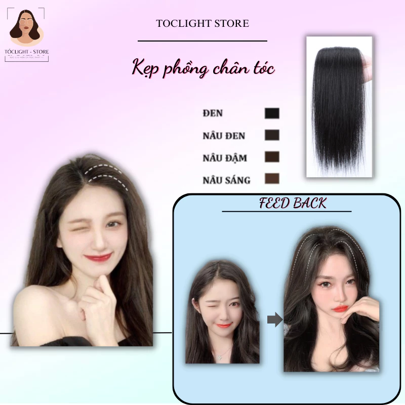 Kẹp làm phồng chân tóc loại cao cấp - tóc giả kẹp phồng dài 35cm độn phồng như tóc thật , đủ màu - giá một bên - 331080