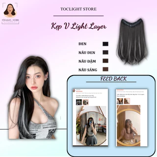 🔥(HOT) Tóc giả Layer kẹp nửa đầu highlight xoăn lơi nhẹ - Tóc giả chữ U làm dày tóc xoăn đuôi nhẹ gảy light cực đẹp - 7