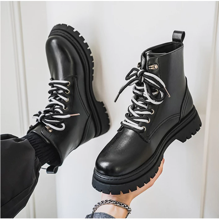 (VIDEO THẬT HÀNG TUYỂN CHỌN) Giày bốt nam bốt cổ cao khóa zip new phiên bản Martin boots 2024