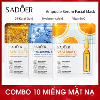 Combo 10 mặt nạ tinh chất cao cấp Sadoer, dưỡng ẩm da, tăng sinh collagen, dưỡng trắng da, chống lão hóa