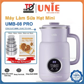 Máy Làm Sữa Hạt Unie UMB08 PRO, Công Suất 600W - Xay Nấu 5 Chức Năng, Hàng Chính Hãng