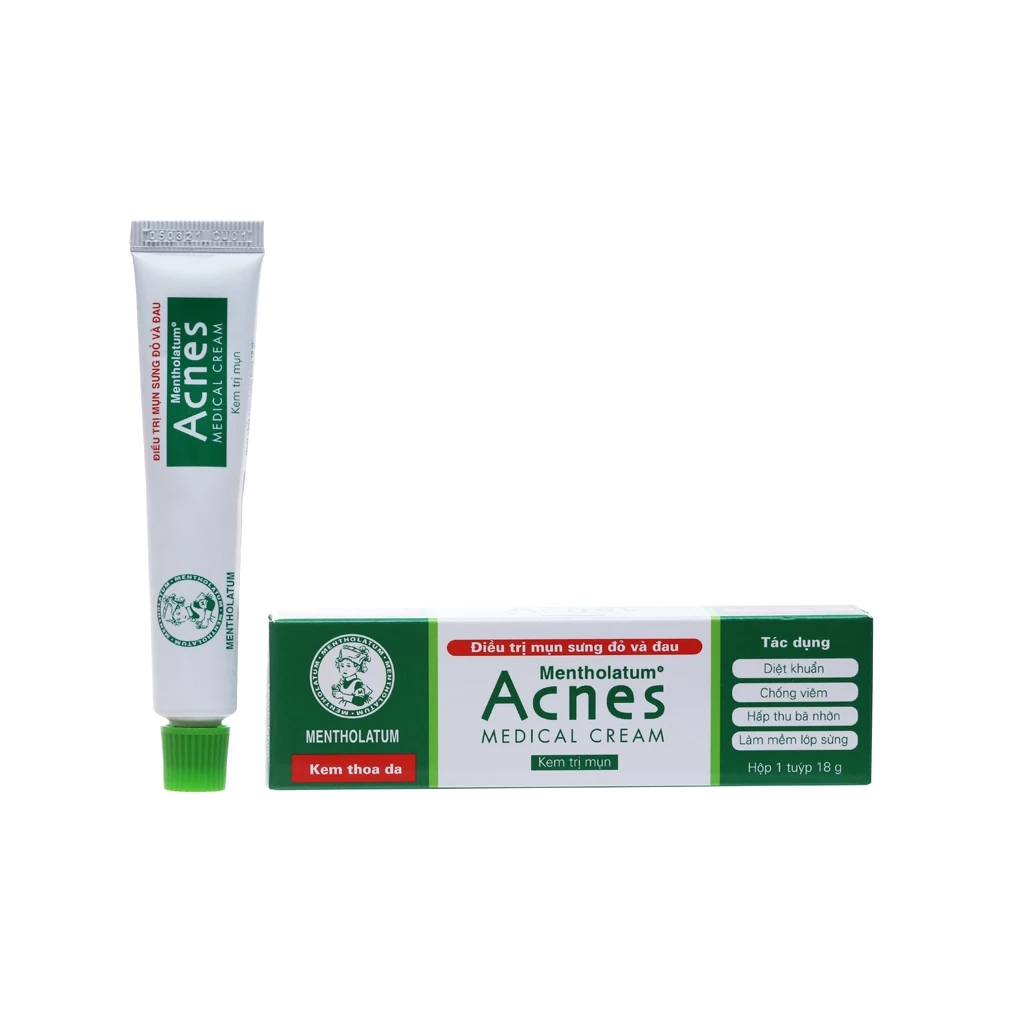 Kem Acnes Medical Cream ngừa mụn sưng đỏ, tái tạo da tuýp 18g