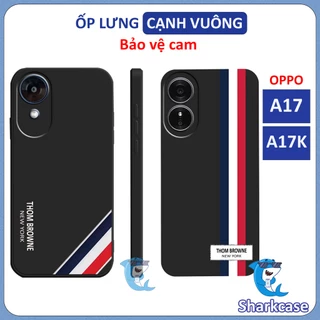 Ốp lưng Oppo A17K, A17 in hình thương hiệu đơn giản chống bẩn viền cạnh vuông bảo vệ cam điện thoại nhựa TPU trơn