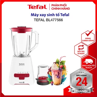 Máy xay sinh tố Tefal BL477566 - Dao 6 cánh, xay đá siêu tốc, 2 cối tiện lợi - Bảo hành 24 tháng