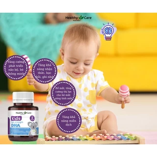 Viên uống bổ sung DHA Healthy Care Kids High Strength phát triển trí não cho bé 60 viên Healthy Care Australia