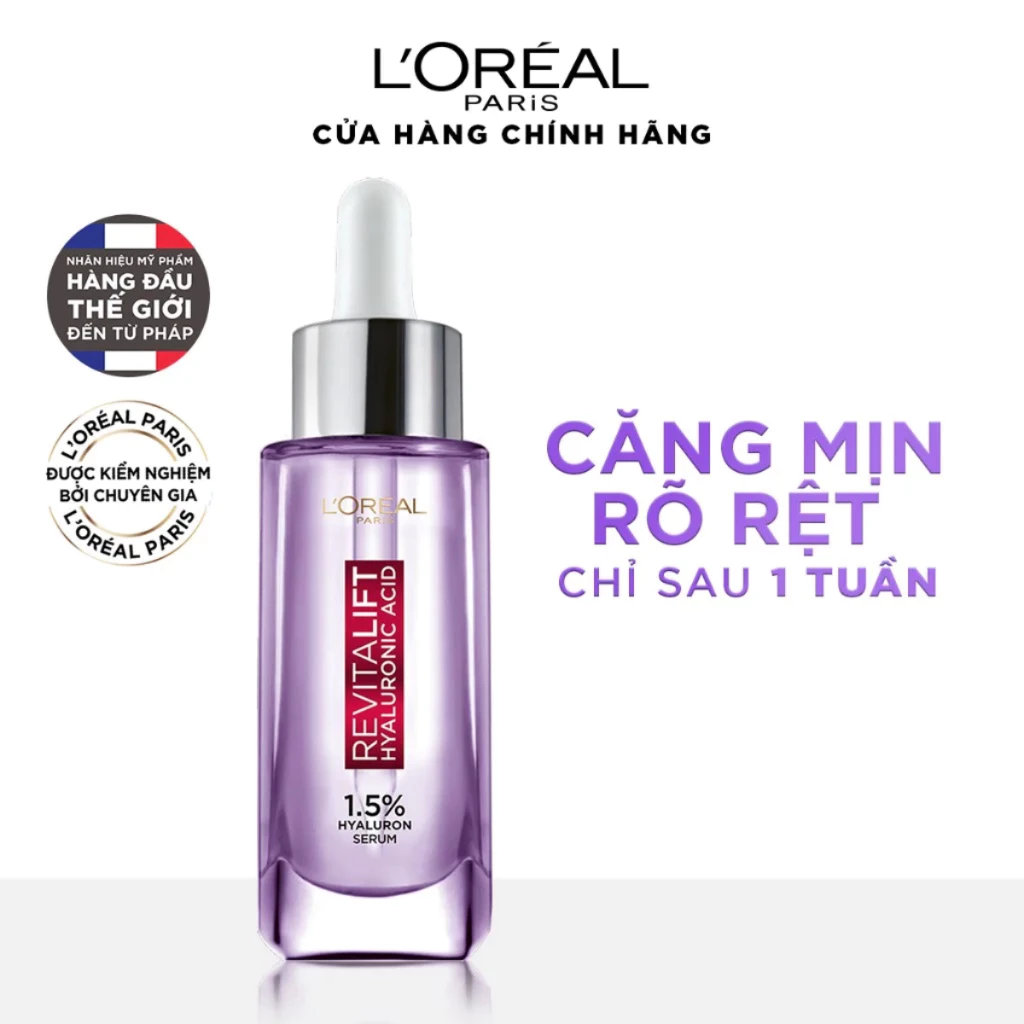 Serum L'OREAL siêu cấp ẩm & giảm nếp nhăn Revitalift Pure Hyaluronic Acid 1.5% 30ml - GTB Beauty