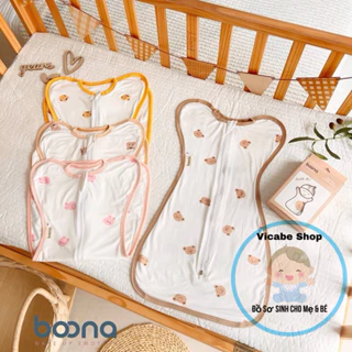 Nhộng chũn khóa Boona, BabyTom cho bé sơ sinh, Nhộn về khóa 2 chiều chất petit mềm mát cho bé ngủ ngoan