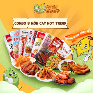 Combo 8 Món Cay Ăn Vặt Nội Địa Trung – Chân Gà Cay, Chân Vịt Cay, Cổ Vịt Cay, Cánh Gà Cay, Bò Ướt Cay, Cá Cay, Râu Mực C