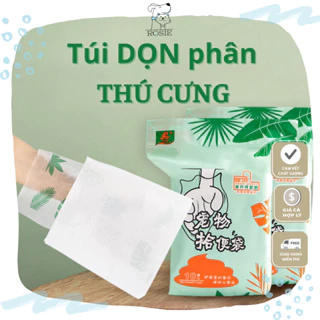 Túi đựng phân chó mèo, túi đựng phân chó mèo tự huỷ có giấy bên trong tiện lợi vệ sinh