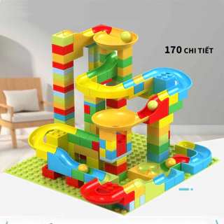 [ Khuyến Mãi ] Bộ xếp hình lego cầu trượt thả bi 170 chi tiết, chất liệu nhựa ABS an toàn cho bé