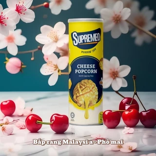 Bắp nấm rang bơ Supremeo vị Phô Mai lon 80 gr nhập khẩu từ Malaysia siêu hấp dẫn.