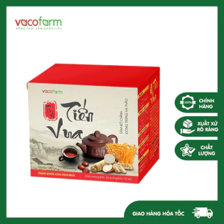 Trà sâm bố chính đông trùng hạ thảo Tiến Vua VacoFarm (10 túi/ hộp) - Bồi bổ và thanh lọc cơ thể