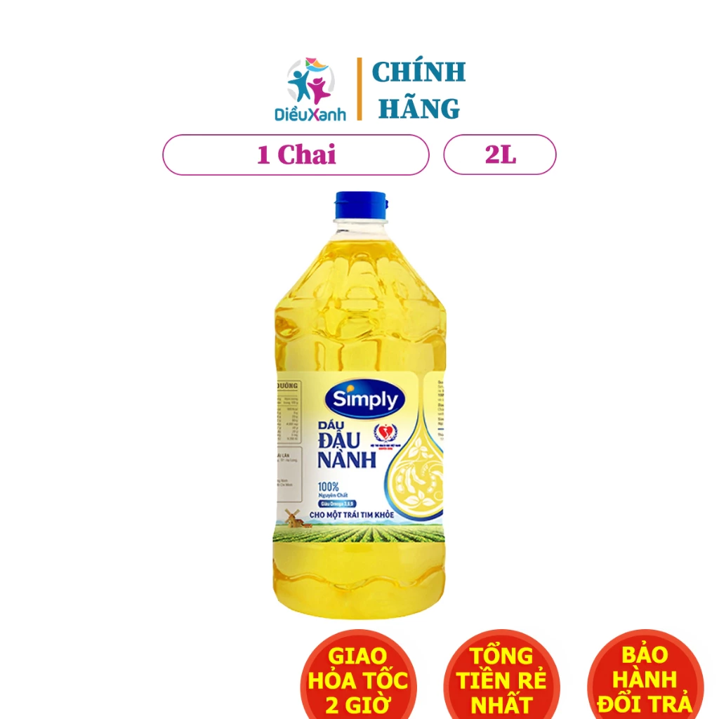 [ 1 Chai] Dầu Ăn Simply Đậu Nành 2L - HSD 2025