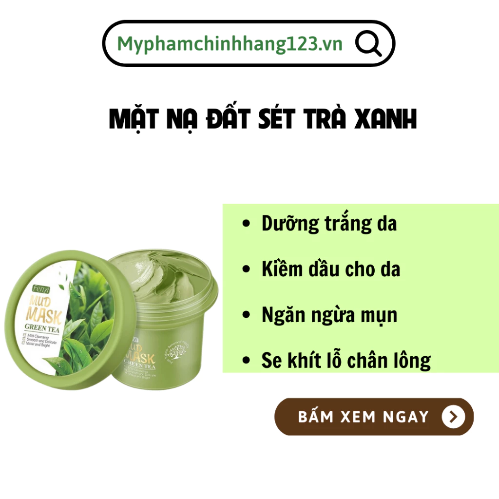 Mặt Nạ Đất Sét Trà Xanh Thu Nhỏ Lỗ Chân Lông Fenyi Mask 100g