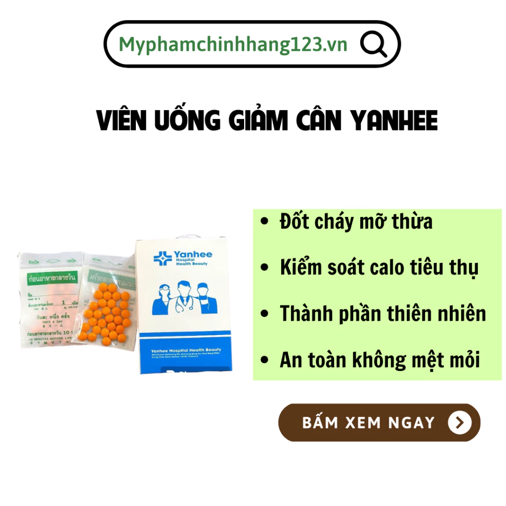 Kẹo xổ mỡ Yanhee viên cam xổ mỡ hữu cơ không mệt mỏi cho cơ địa lờn giảm cân cấp tốc