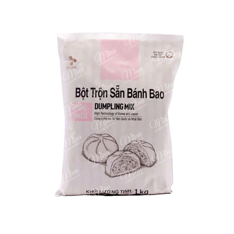 Bột trộn sẵn bánh Bao XE ĐẠP 1kg (Có kèm gói men)