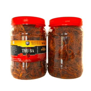 ORIGINAL BEEF JERKY FROM QUANG NGAI CENTRAL VIETNAM Combo 2 hũ bò khô sợi Thu Ba 500gr ăn vặt