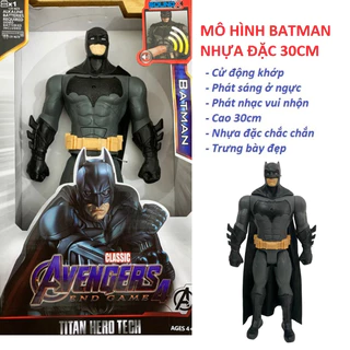 Mô Hình Batman Mô Hình Người Dơi Siêu Anh Hùng Nhựa Đặc Cao 30cm Loại Lớn Có Đèn Led Đỏ Và Phát Nhạc