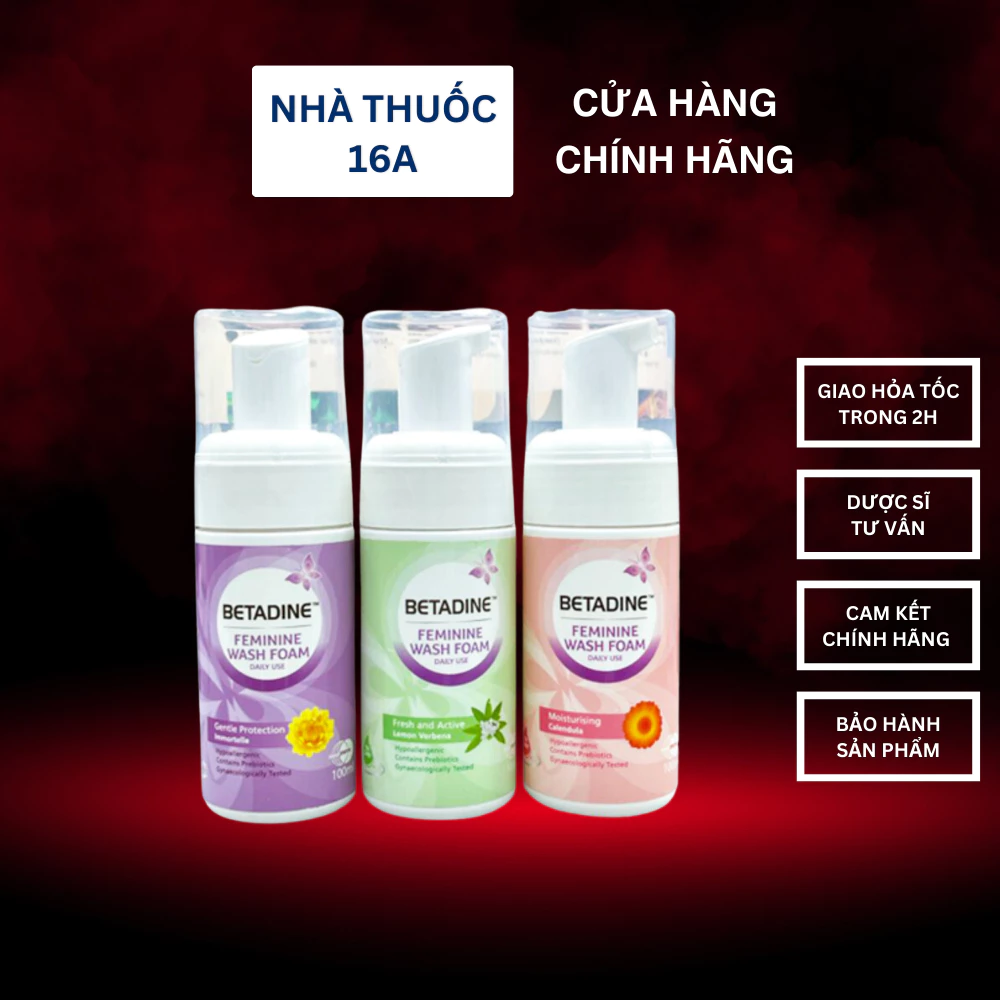 BETADINE FOAM 100ML - DUNG DỊCH PHỤ KHOA DẠNG TẠO BỌT - HỖ TRỢ NGĂN MÙI HÔI, GIẢM NGỨA, HUYẾT TRẮNG - NHIỀU HƯƠNG