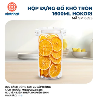 hộp đồ khô tròn 1600ml hokori giá rẻ bền đẹp tiện lợi