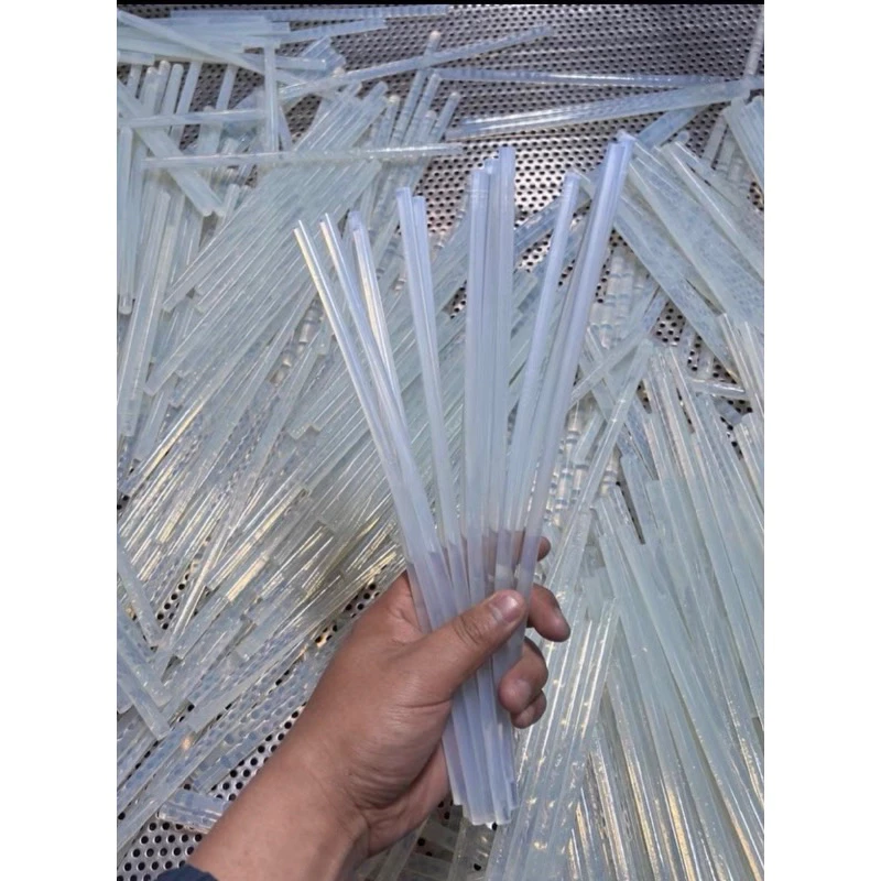 10 cây keo nến nhỏ 0,7*27,5cm silicon trắng trong gắn đa năng