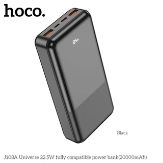 Pin sạc dự phòng Hoco J108A, dung lượng 20000mAh, hỗ trợ sạc nhanh 20W, đèn led hiển thị pin.