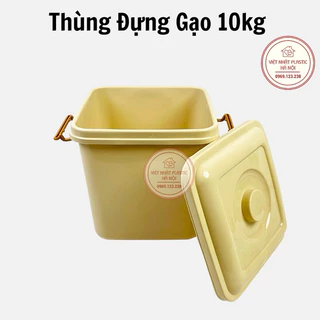 Thùng đựng gạo 10kg Việt Nhật có nắp đậy - thùng nhựa có nắp 5351