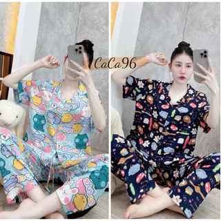 Đồ bộ tole bộ lanh mặc nhà VNXK F21 pyjama viền tay ngắn tinh tế trẻ trung,siêu mát.