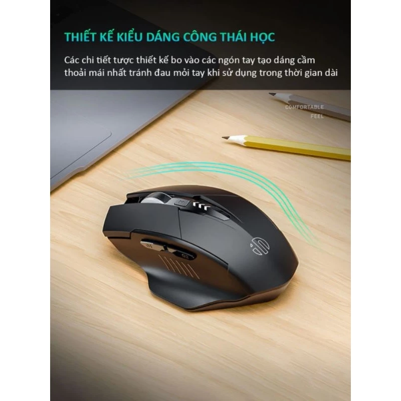 Chuột gaming không dây sạc pin TEKKIN INPHIC M6P(F1) cho game thủ chuyên nghiệp kết nối Wireless