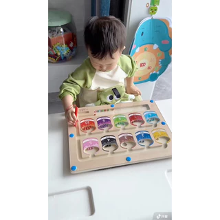 BẢNG GỖ MONTESSORI PHÂN BIỆT MÀU SẮC VÀ SỐ ĐẾM CHO BÉ