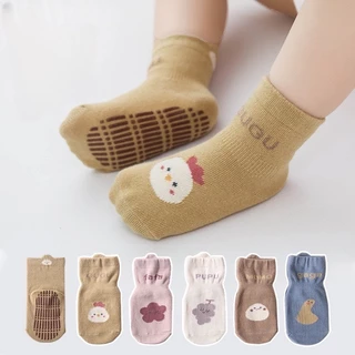 Set 5 Đôi Tất/ Vớ Sơ Sinh PUPU Cotton Chống Trơn Trượt Cho Bé Trai, Bé Gái 0- 1,5 Tuổi SS4