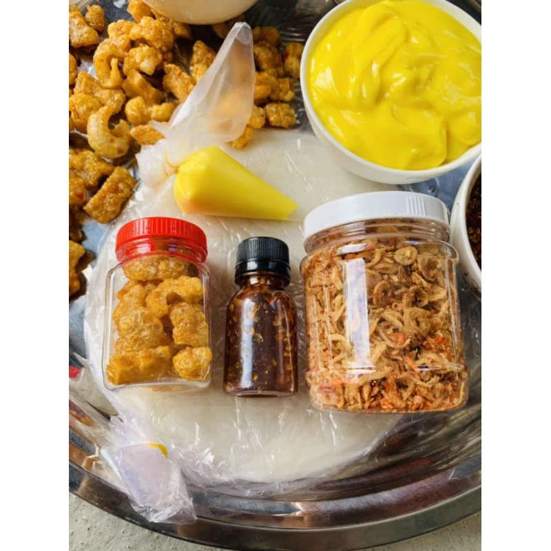 combo1 sấp bánh tráng+ 1 hủ hành phi +1chai sốt tắc+1 hủ tốp mỡ+1 túi bơ